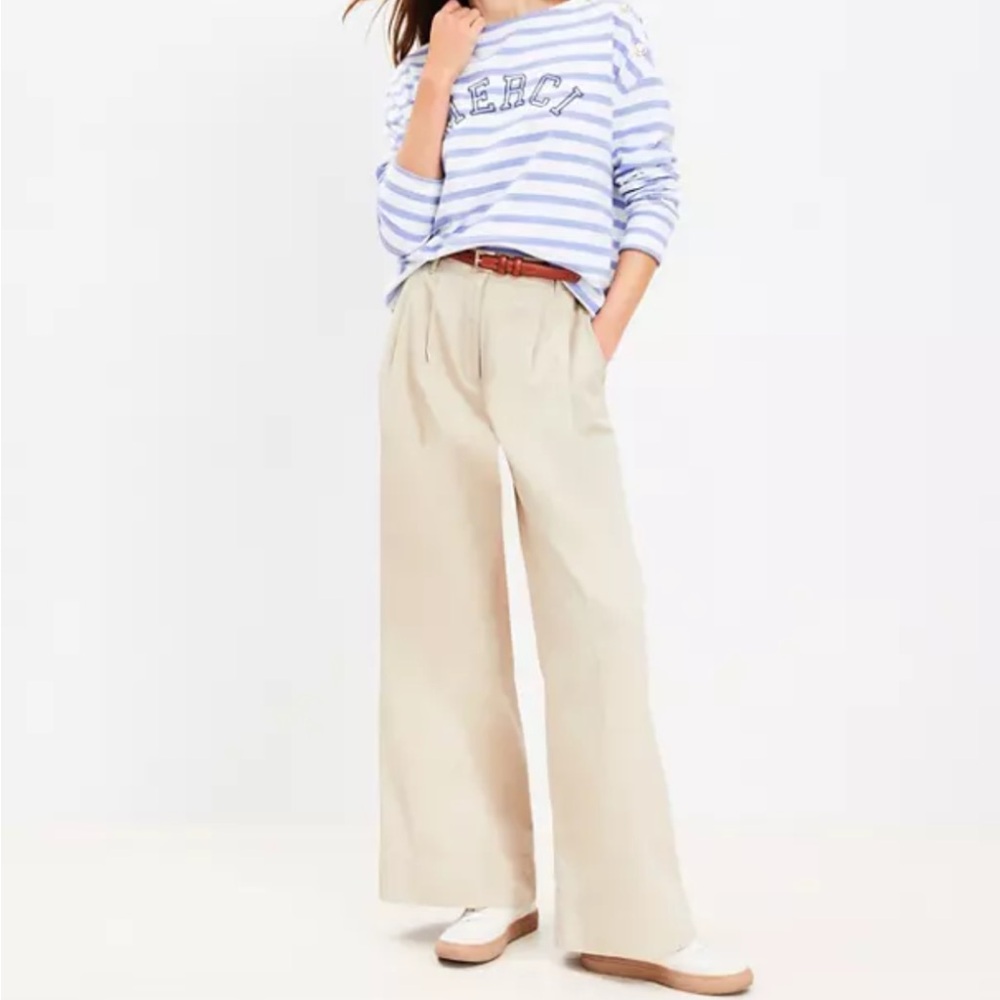 loft khaki poplin pants size 14